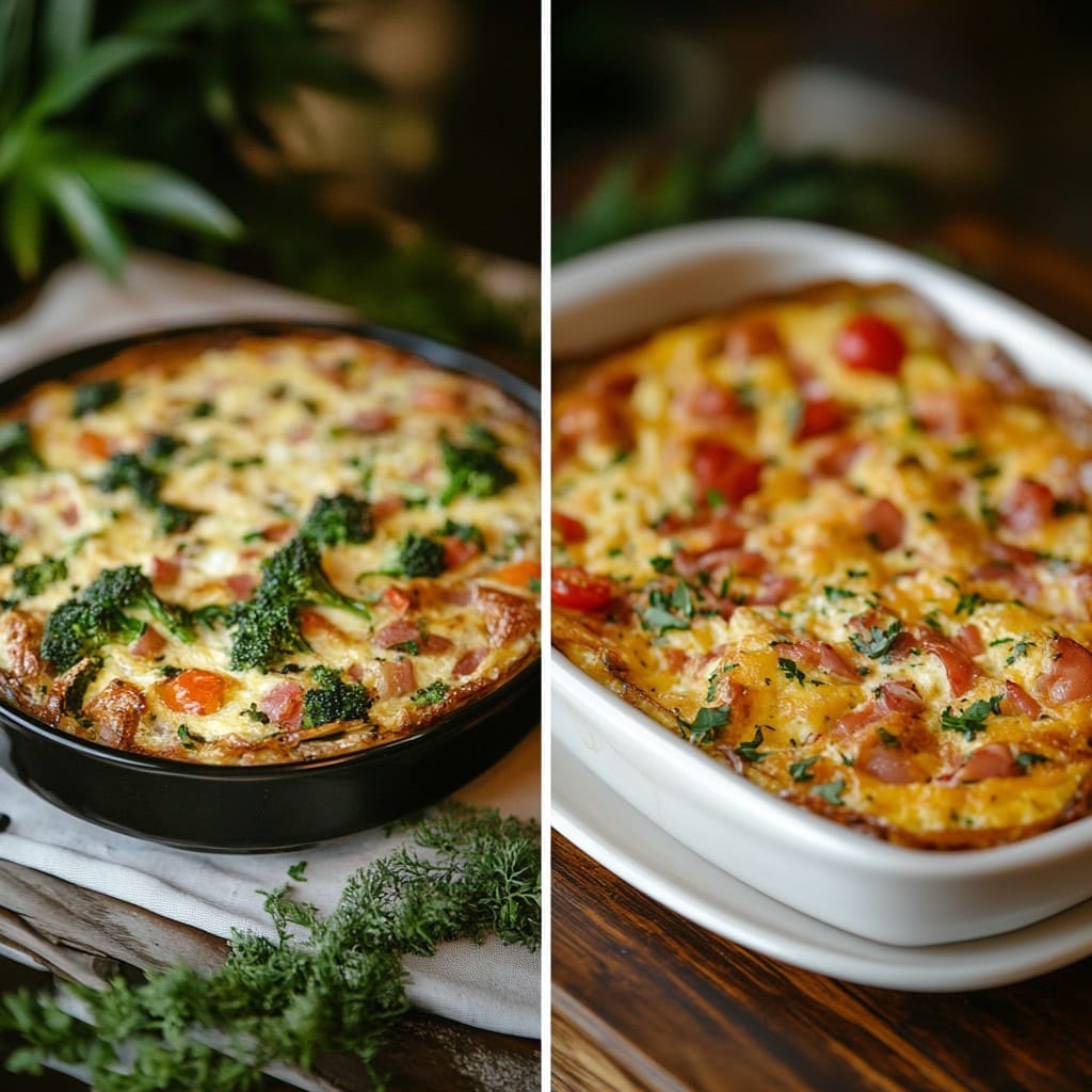 Comparison of Frittata and Breakfast casserole (1) Difference Between a Frittata and a Breakfast Casserole