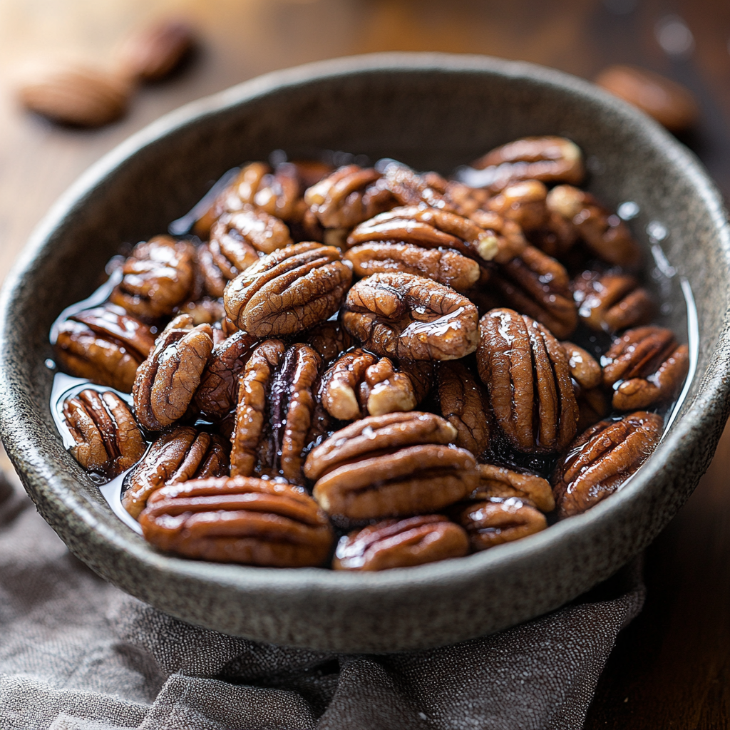 Why do you soak pecans before roasting