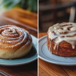 Comparison of a cinnamon bun and a cinnamon roll.