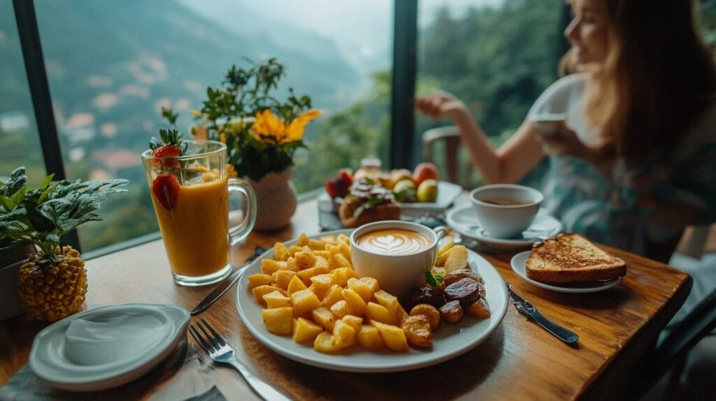 traveler enjoying a gluten free potato (1) Are hotel breakfast potatoes gluten free?